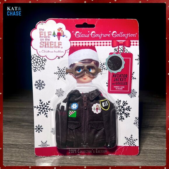 Elf On The Shelf Other - Elf On The Shelf Claus Couture 2014 Collector's Edition Aviator Jacket & Goggles